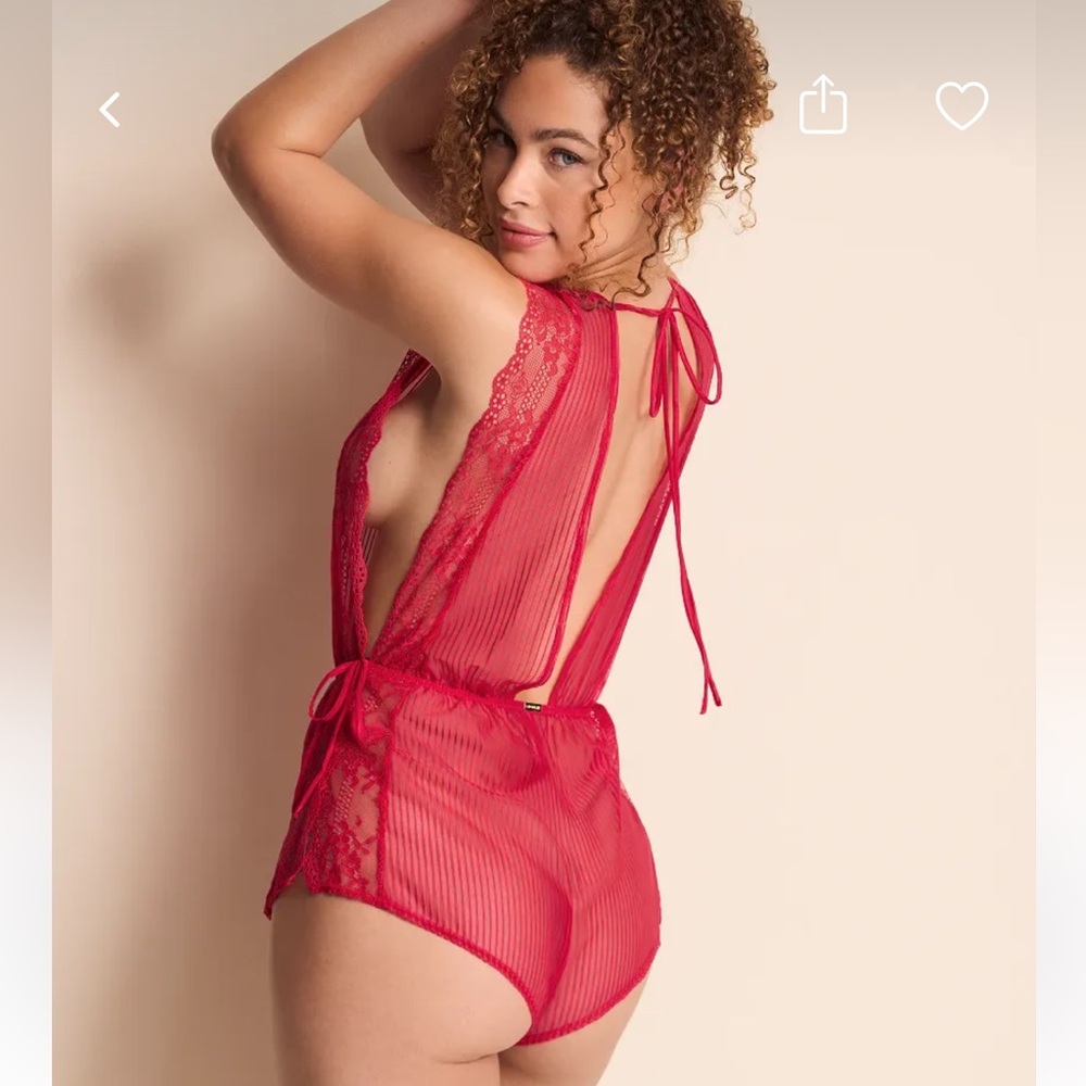 Adore Me Red Lace Chemise